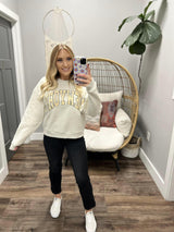 NEW YORK HEATHER GREY CREW SWEATER