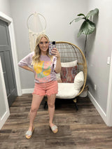 LAVENDER WASHED WILD FLOWER GRAPHIC TEE