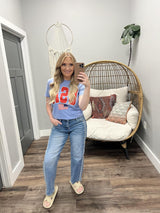 BLUE USA FLAG TEE