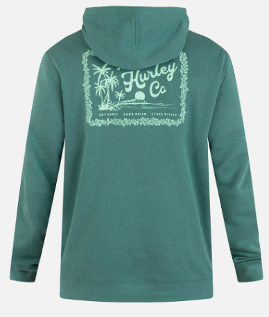 MENS HURLEY TEAL BLUE UKELELE HOODIE