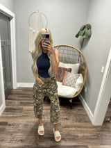 CARLY CAMO BARREL JEANS