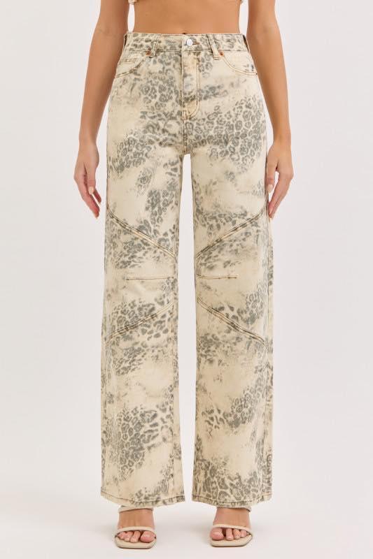 LAINEY LEOPARD CAMO BARREL DENIM