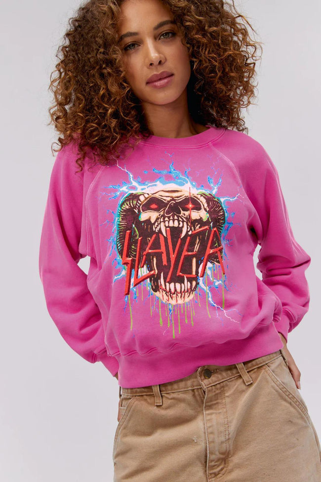 HOT PINK SLAYER CREW SWEATER