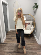 SYLVIA NATURAL TIE DETAIL BLOUSE