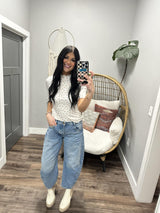 ANNETTE IVORY DITSY FLORAL SHORT SLEEVE TEE