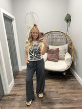CARLY BLACK WASHED DRAWSTRING PANT