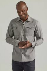 MENS LEE GRAY EXTREME MOTION WORKING WEST BUTTON UP