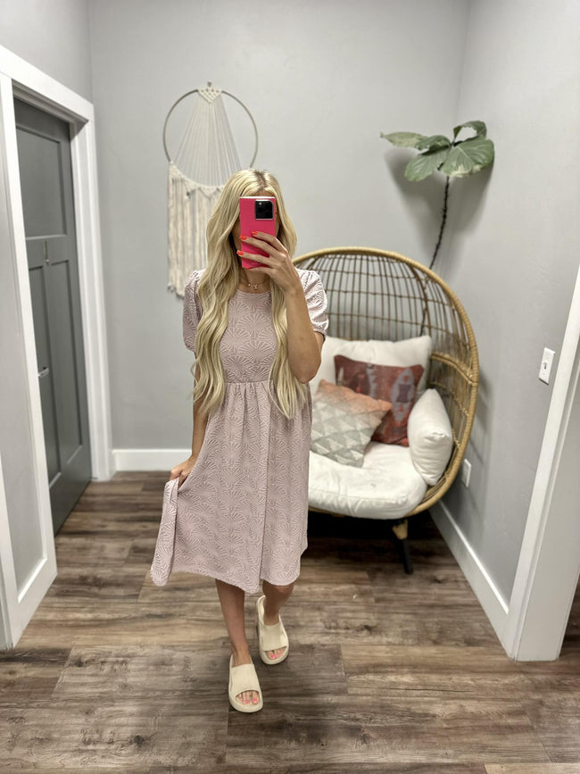 MADISON MAUVE TEXTURED DRESS