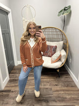 WENDY RUST BUTTON UP CARDIGAN SWEATER TOP