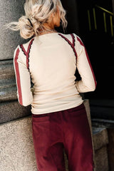 LACED IN LOVE LONG SLEEVE TOP WITH ROSE