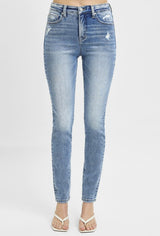 DEANNA HIGH RISE LIGHT WASH SKINNY JEANS