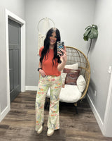 FREE PEOPLE X WRANGLER WANDERER 626 FLORAL DENIM HIGH RISE JEANS