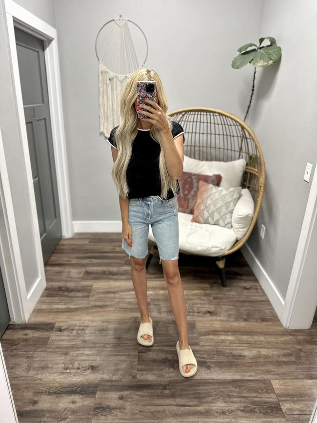 KALEY HIGH RISE BERMUDA SHORTS