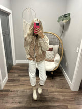 KARLA CAMEL WASHED EMBROIDERED JACKET TOP
