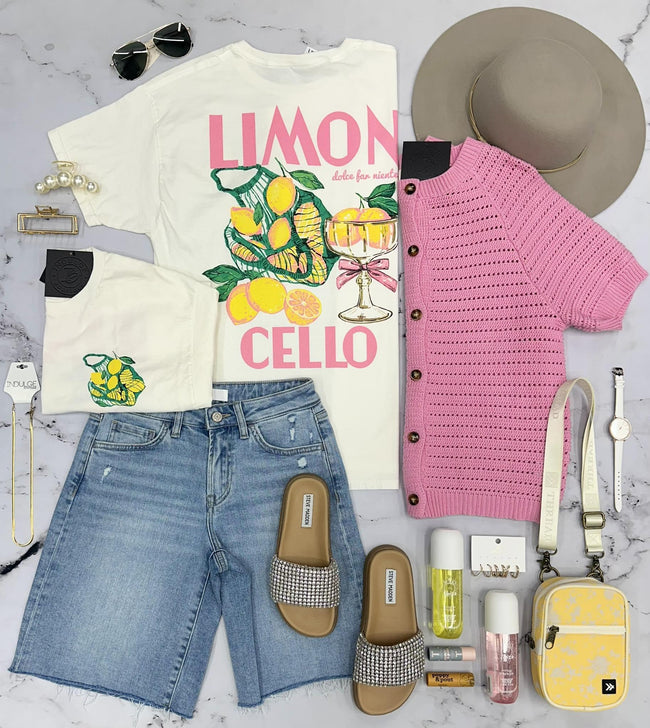 WHITE LIMON CELLO GRAPHIC TEE