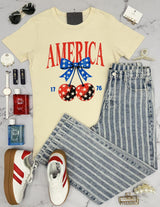 AMERICA CHERRY BOW GRAPHIC TEE