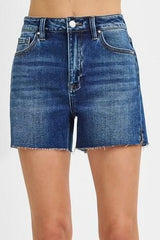 JAZMIN DARK WASH MIDI SHORTS