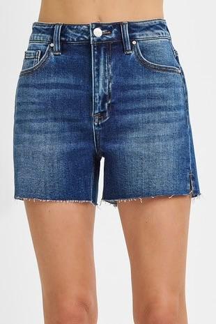 JAZMIN DARK WASH MIDI SHORTS