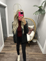 SUIT YOURSELF BLACK LEATHER BLAZER