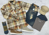 MENS O'NEILL KHAKI GLACIER PLAID SUPERFLEECE