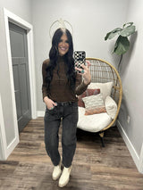 CELINE DESIGNER PATTERN CAMEL AND BLACK VELOUR LONG SLEEVE