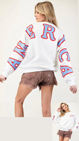 WHITE AMERICA USA CREW SWEATSHIRT