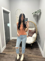 HALF SLEEVE PEACH SOFT BASIC TOP