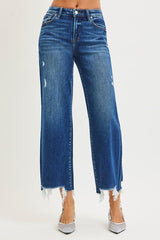 BAYLOR STRETCHY HIGH RISE WIDE LEG DENIM JEANS