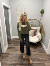 OLIVE COUNTING SHEEP SWEATER TOP