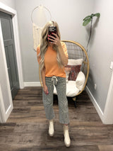 KATALINA ORANGE SHORT SLEEVE SWEATER TOP