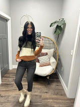 BRIANA FALL COLORBLOCK SWEATER TOP