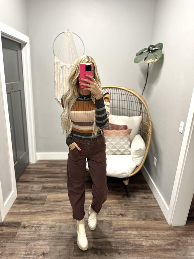 TAYLOR CHOCOLATE BARREL DENIM JEANS