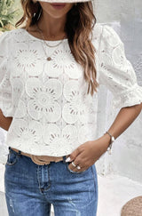 JOLYN LACE SHORT SLEEVE BLOUSE
