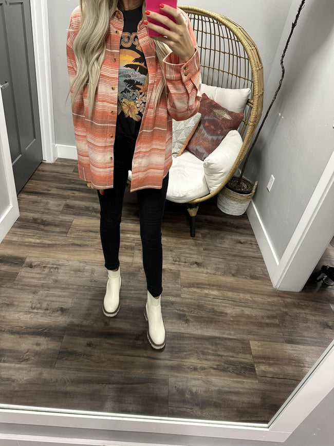 RIPCURL LIGHT PEACH TRIPPIN FLANNEL SHIRT