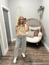 MADDY NATURAL OPEN KNIT SWEATER TOP