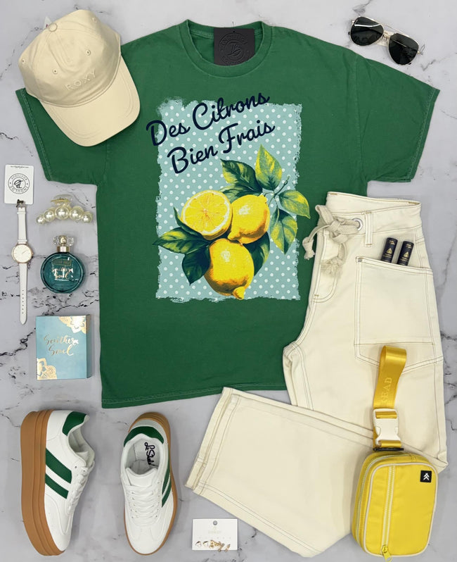 KELLY GREEN DES CITRONS BIEN FRAIS LEMONS TEE