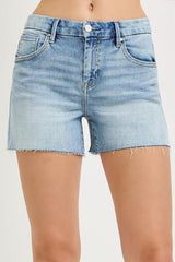 KARLEE LIGHT WASH MIDI SHORTS