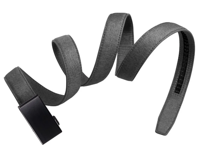 MENS OBSIDIAN CANVAS STONE GREY MISSION BELT
