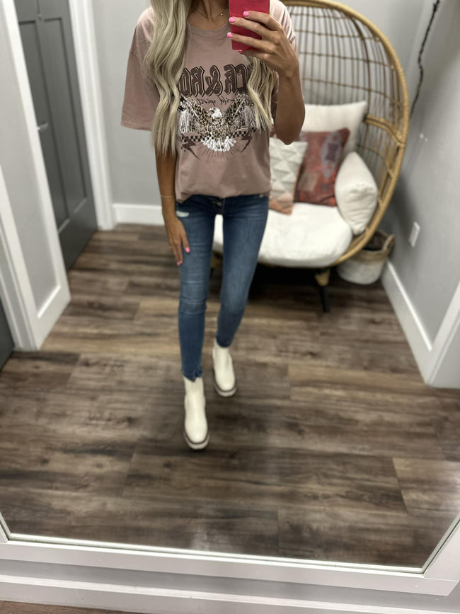 MAUVE ROCK AND ROLL WILD SPIRIT TEE