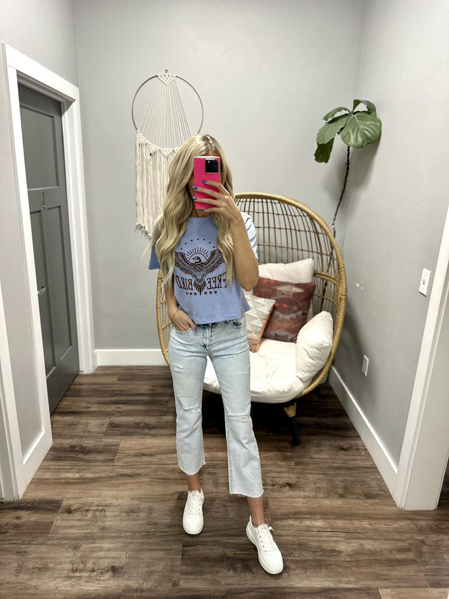 PACIFIC BLUE FREE BIRD GRAPHIC TEE