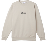 OBEY LOWERCASE SILVER GREY CREW SWEATER