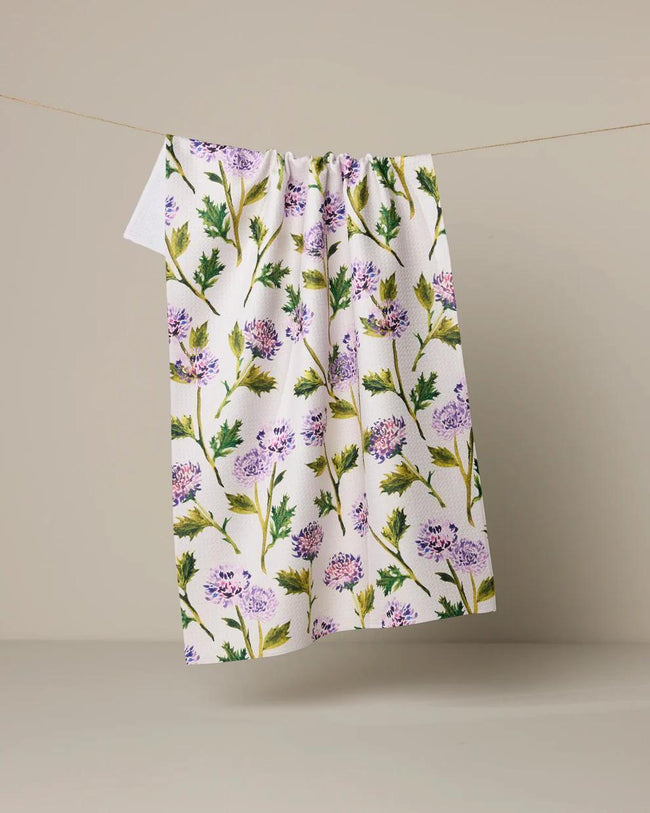 GEOMETRY BLOOMING THISTLE TEA TOWEL