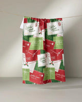 GEOMETRY CHRISTMAS LETTER PILE TEA TOWEL