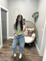 LIGHT OLIVE WILDFLOWERS GRAPHIC TEE