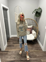 TAUPE FREE SPIRIT CREW SWEATSHIRT