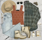 GISELE RUST TEXTURE TANK TOP