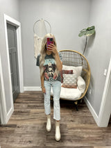 CHARCOAL WASHED WILD WEST COWGIRLS GRAPHIC TEE