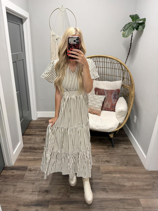 THE EDEN BIRCHWOOD STRIPE DRESS