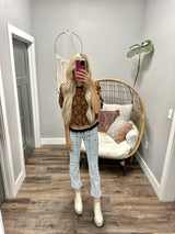 HENLEY CAMEL ROSE TEXTURE PUFF SLEEVE BLOUSE