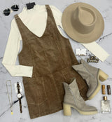 CAMDEN CAMEL CORDED OVERALL DRESS